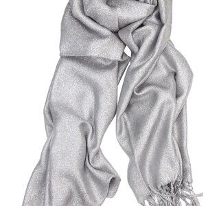 Sparkly Metallic Pashmina Shawl Wrap for Women – Elegant Scarf for Evening Dress